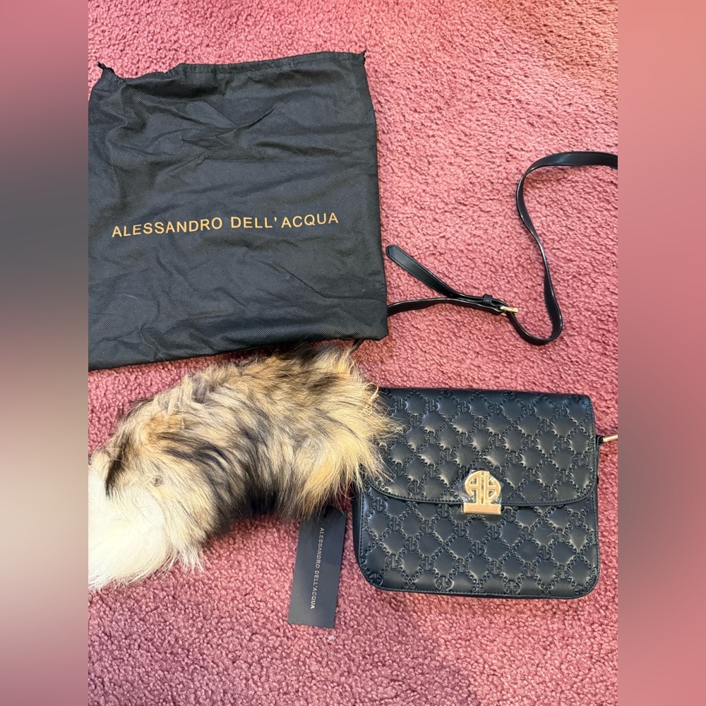 NWT Alessandro Dell'Acqua Black Quilted Women's Bag - Picture 2 of 14